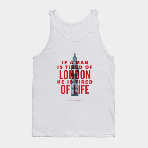 If A Man is Tired of London He is Tired of Life Tank Top by MotivatedType